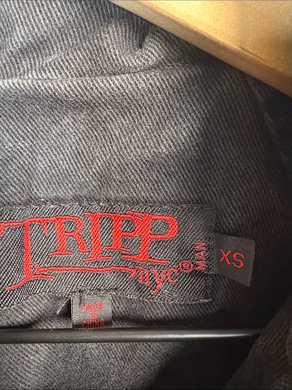 TRIPP N.Y.C. Gothic Zip Button/Loop Black Denim Jacket size XS - Picture 10 of 10